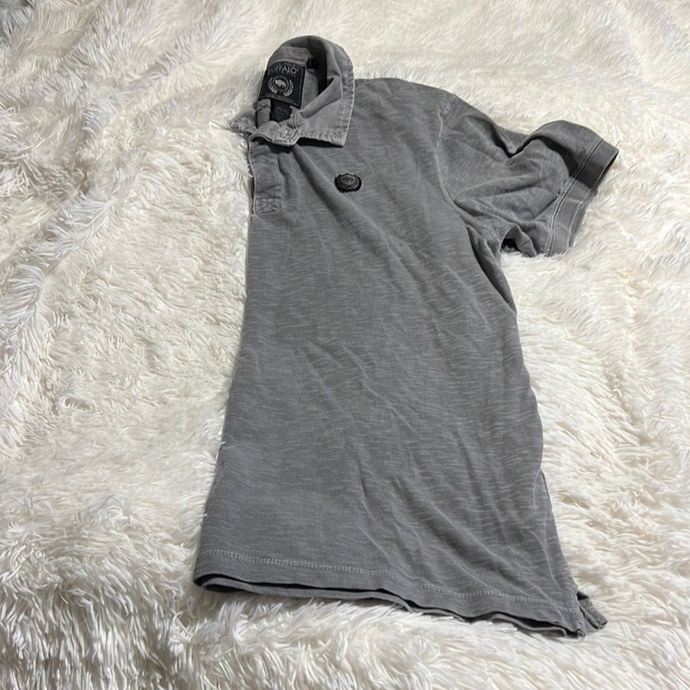Buffalo David Bitton gray cotton polo shirt Size XXL - Picture 9 of 12